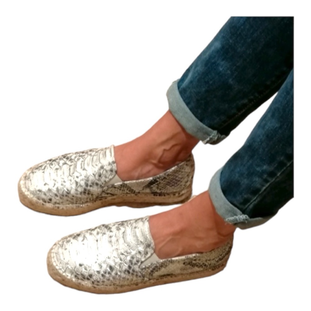 Katherine Kelly Snake Print Leather Flats‎ Size 8.5M